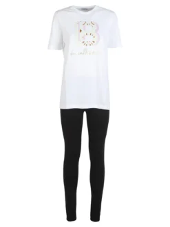 Laura Biagiotti Coordinato donna in cotone con t-shirt e leggings