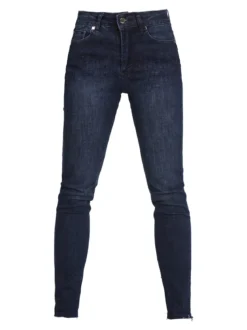 Laura Biagiotti Jeans donna slim fit con strass sul finale e cucitura taglio laser