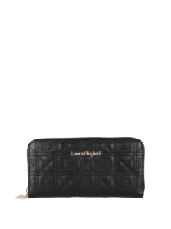 Laura Biagiotti Portafoglio donna in ecopelle con zip - nero