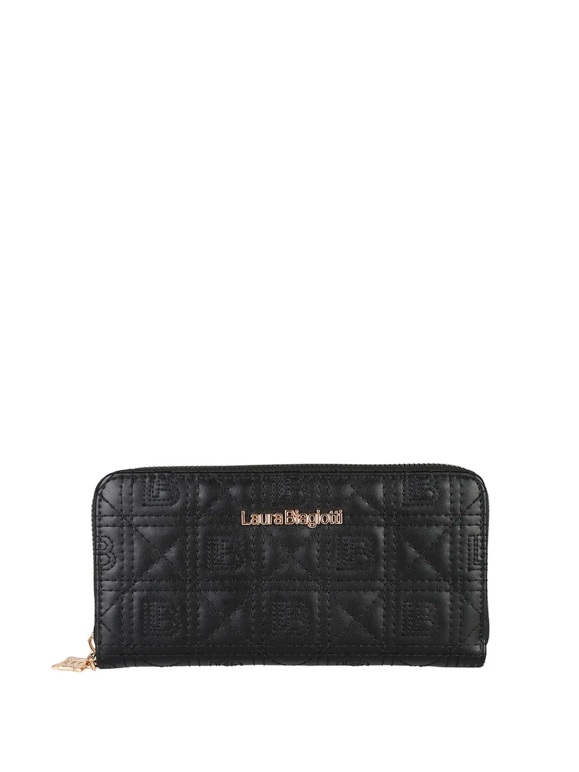 Laura Biagiotti Portafoglio donna in ecopelle con zip - nero