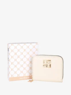 Laura Biagiotti Portafoglio mini da donna zip e logo - naturale