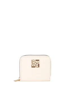 Laura Biagiotti Portafoglio mini da donna zip e logo - naturale