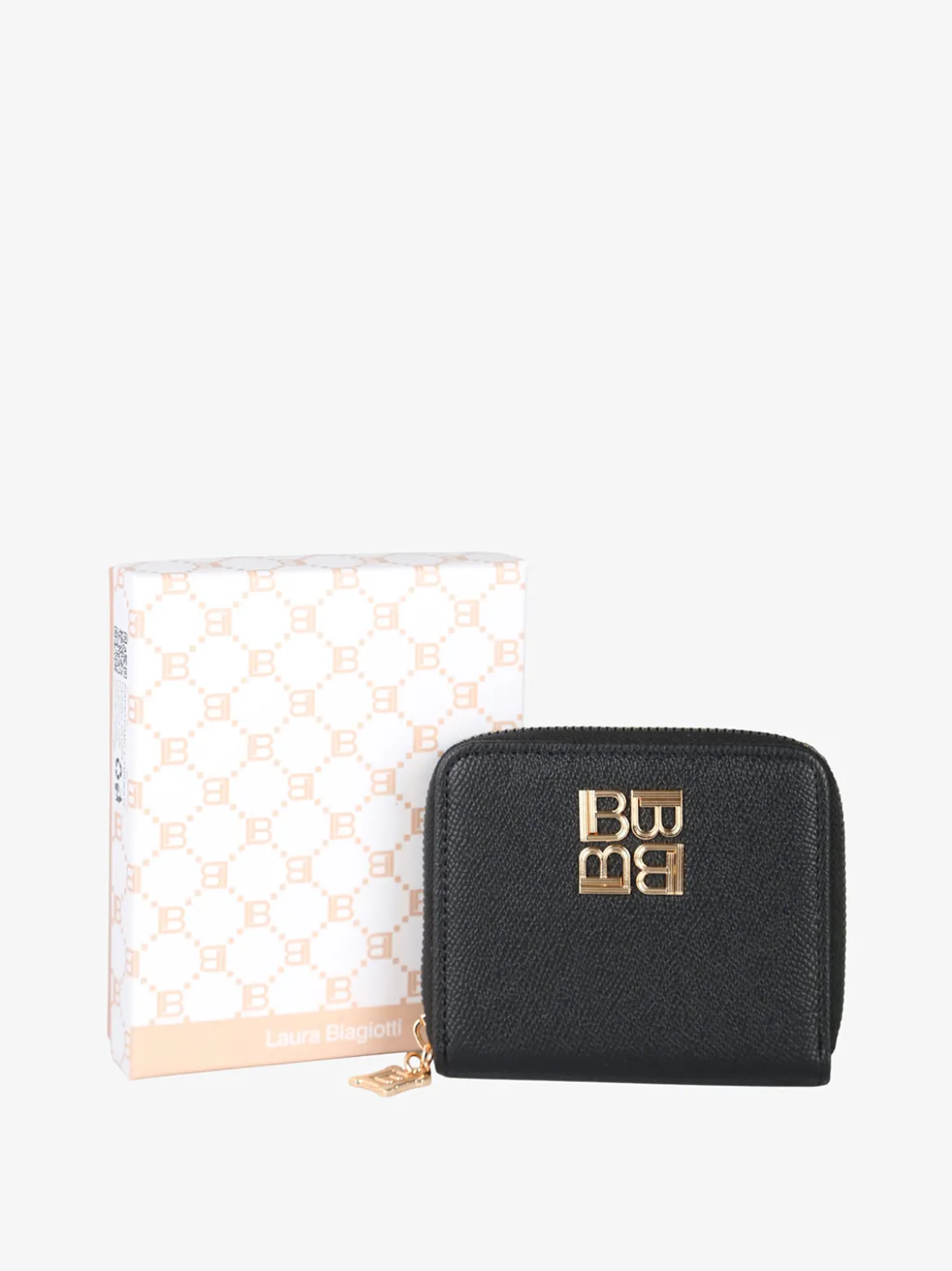 Laura Biagiotti Portafoglio mini da donna zip e logo - nero