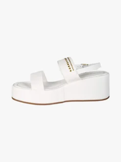 Laura Biagiotti Sandali donna con dettaglio borchie e zeppa con plateau - bianco