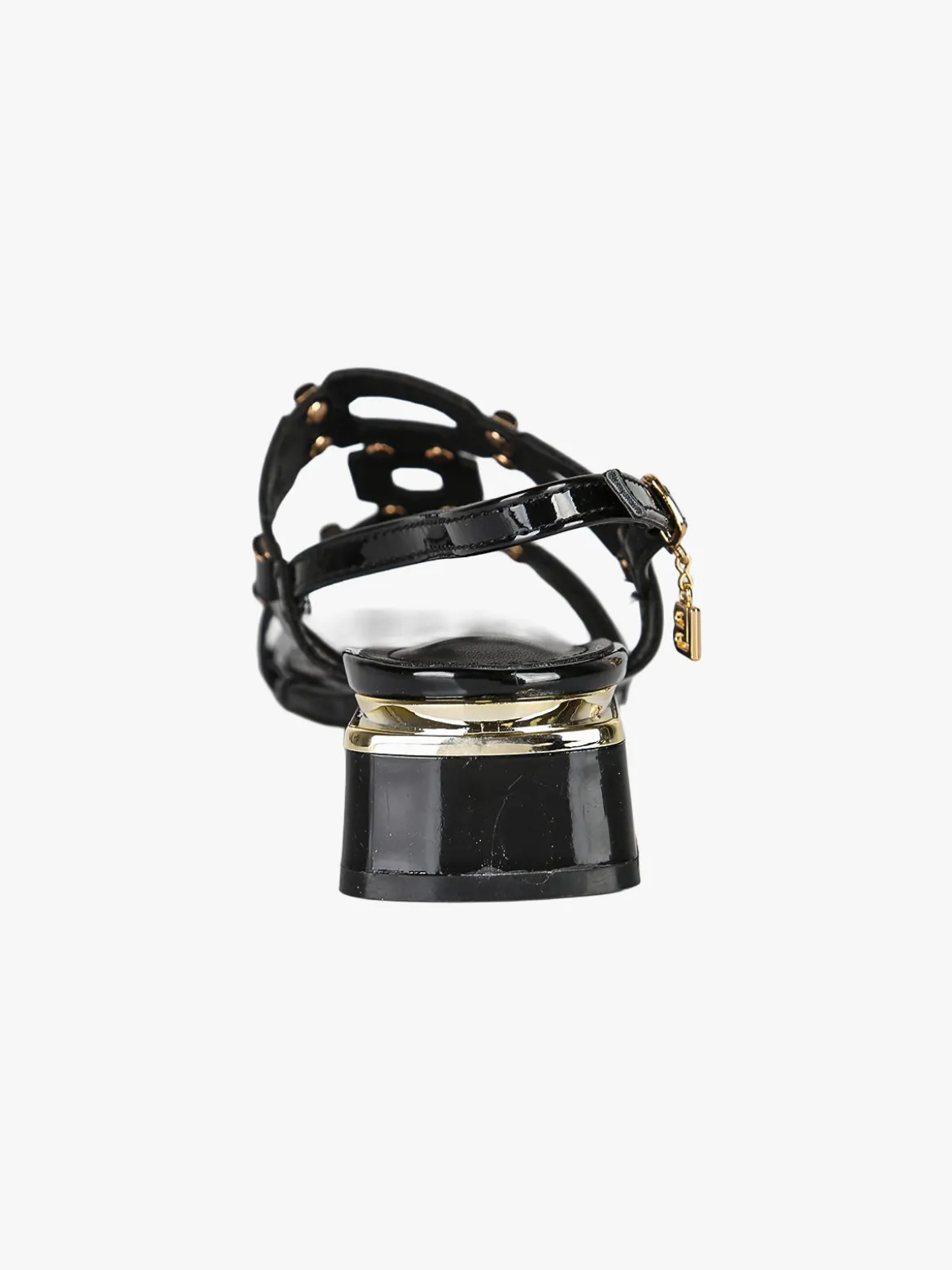 Laura Biagiotti Sandali donna in vernice con tacco basso - nero
