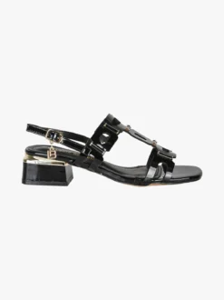 Laura Biagiotti Sandali donna in vernice con tacco basso - nero