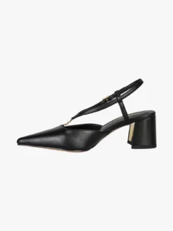 Laura Biagiotti Slingback donna a punta con tacco largo e cinturini a V - nero