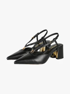 Laura Biagiotti Slingback donna a punta con tacco largo e cinturini a V - nero