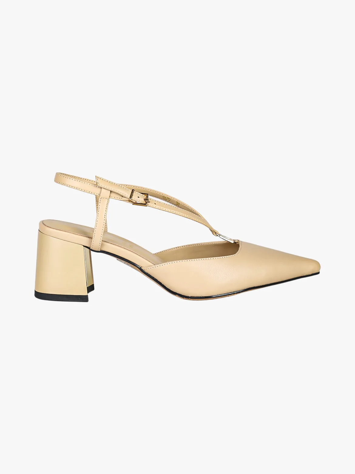Laura Biagiotti Slingback donna a punta con tacco largo e cinturini a V - beige