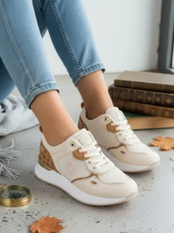 Laura Biagiotti Sneakers casual da donna con platform - beige