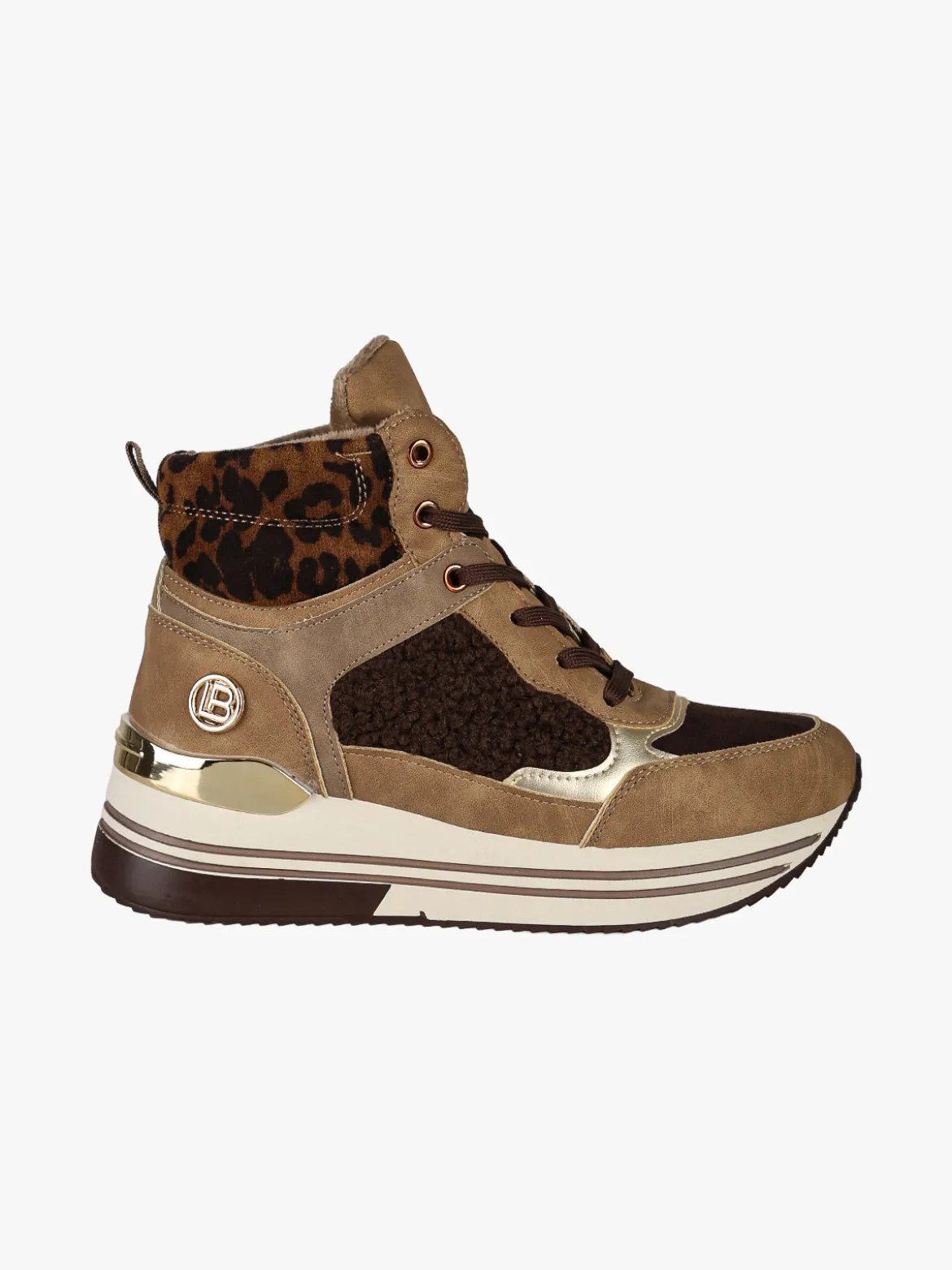 Laura Biagiotti Sneakers donna alte con platform e interno in ecopelo - marrone