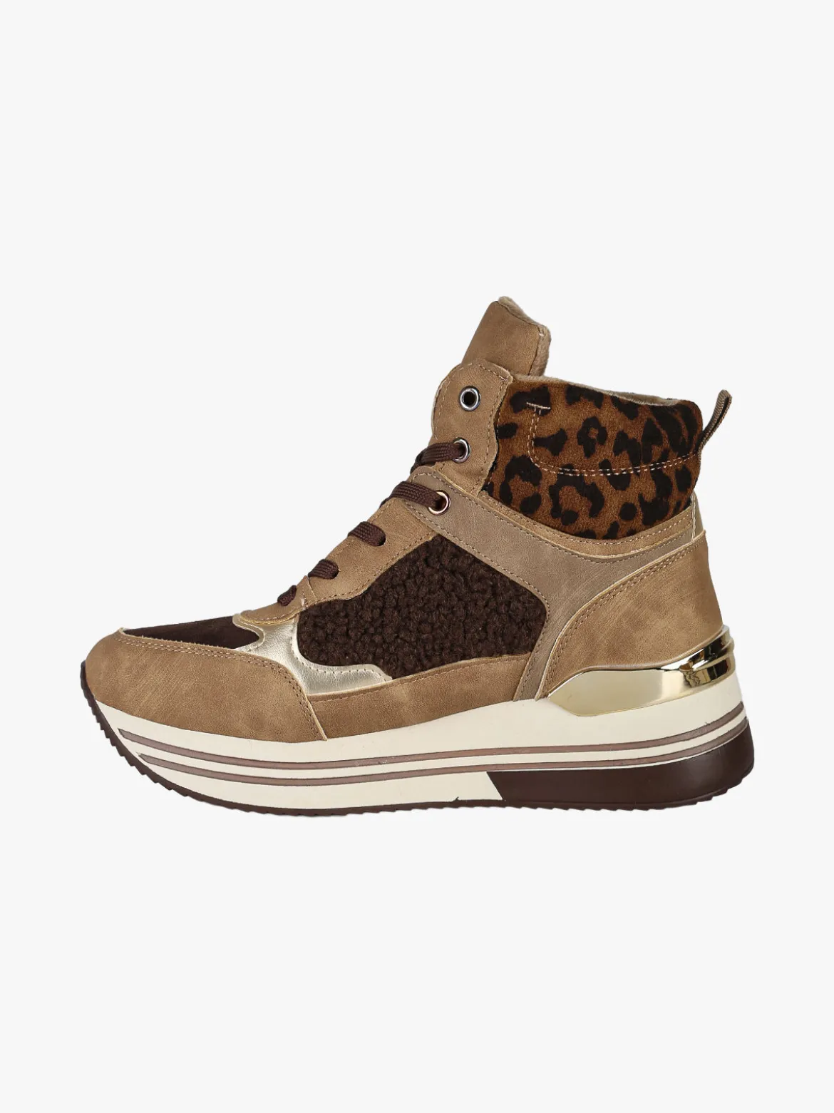 Laura Biagiotti Sneakers donna alte con platform e interno in ecopelo - marrone