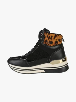 Laura Biagiotti Sneakers donna alte con platform e interno in ecopelo - nero