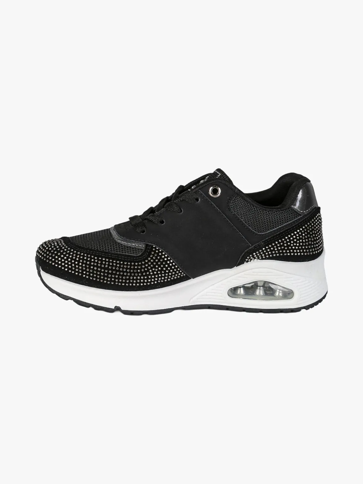 Laura Biagiotti Sneakers donna con micro borchie e zeppa con air - nero