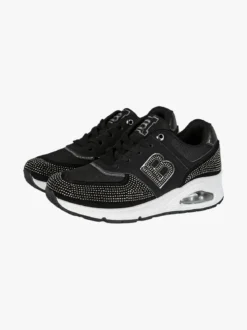 Laura Biagiotti Sneakers donna con micro borchie e zeppa con air - nero