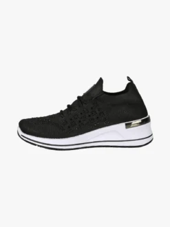 Laura Biagiotti Sneakers donna con strass e zeppa - nero