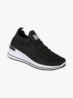 Laura Biagiotti Sneakers donna con strass e zeppa - nero