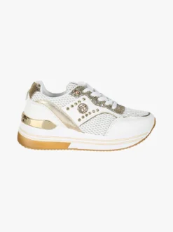Laura Biagiotti Sneakers donna glitter con platform - bianco