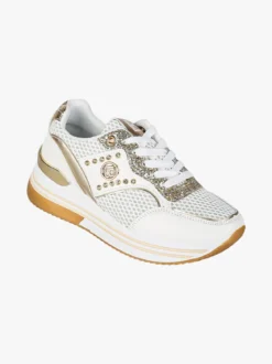 Laura Biagiotti Sneakers donna glitter con platform - bianco