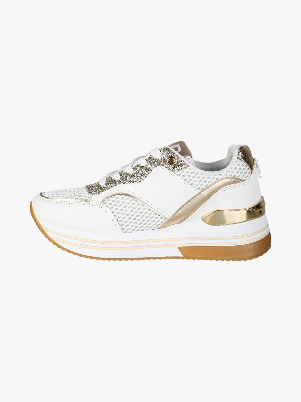 Laura Biagiotti Sneakers donna glitter con platform - bianco