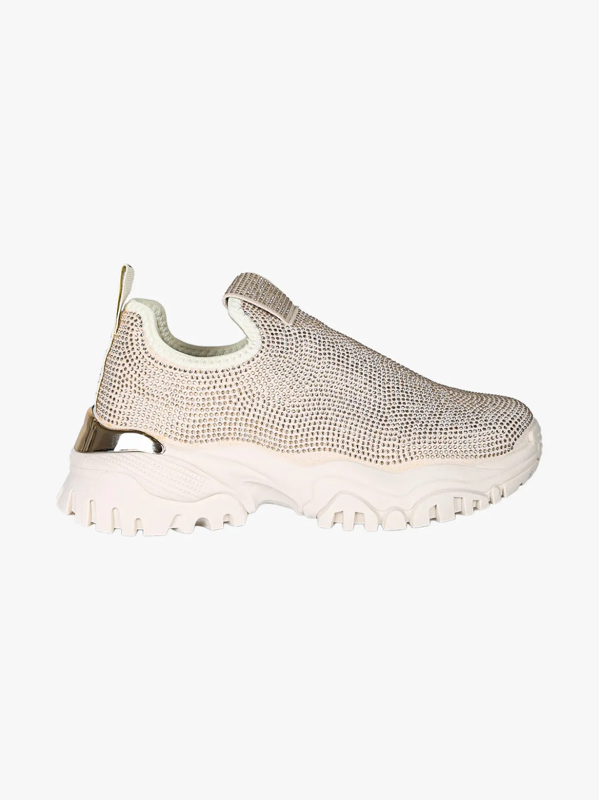Laura Biagiotti Sneakers donna slip on con strass - beige
