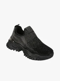 Laura Biagiotti Sneakers donna slip on con strass - nero