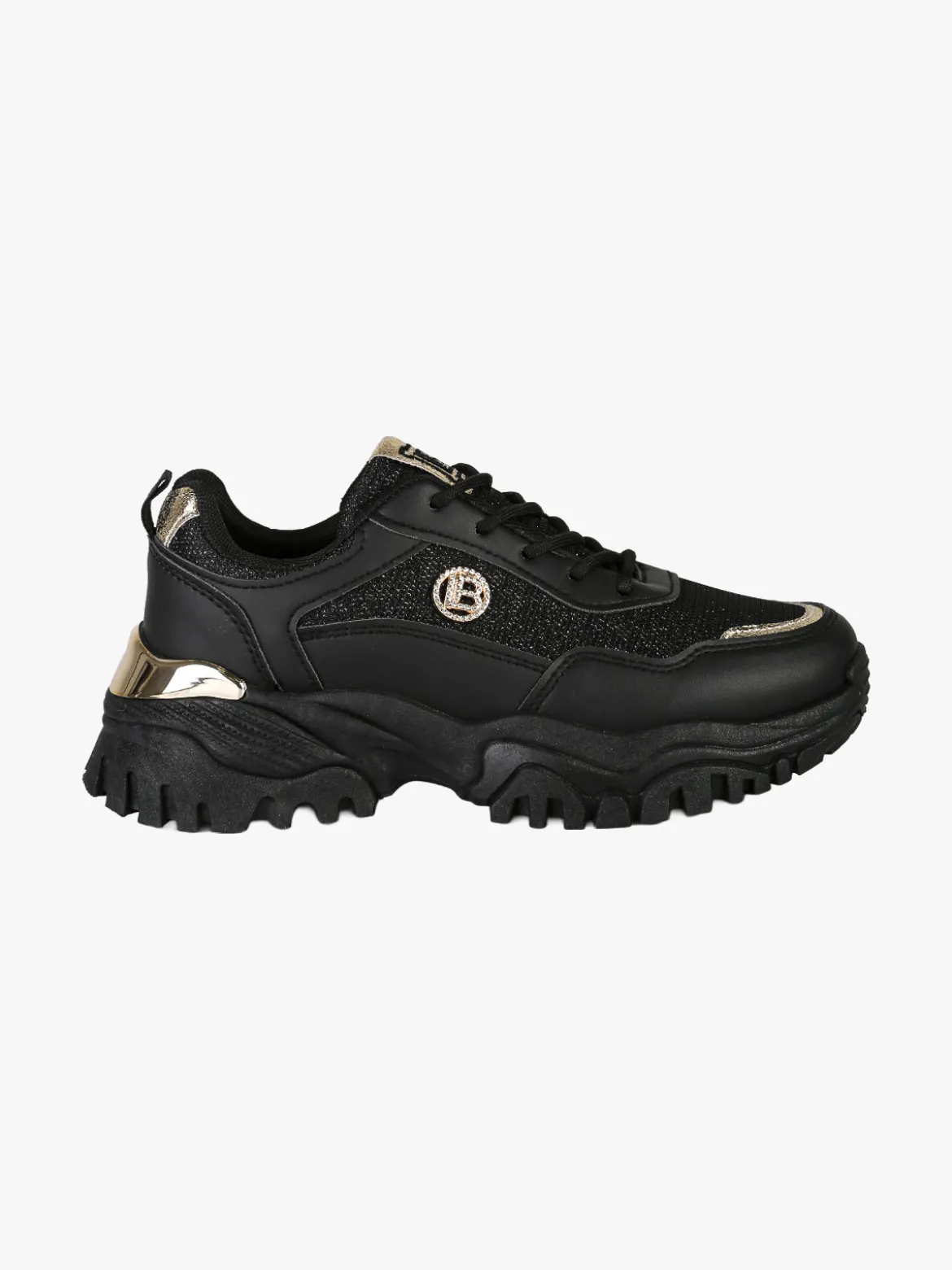 Laura Biagiotti Sneakers donna sportive lurex con suola alta - nero