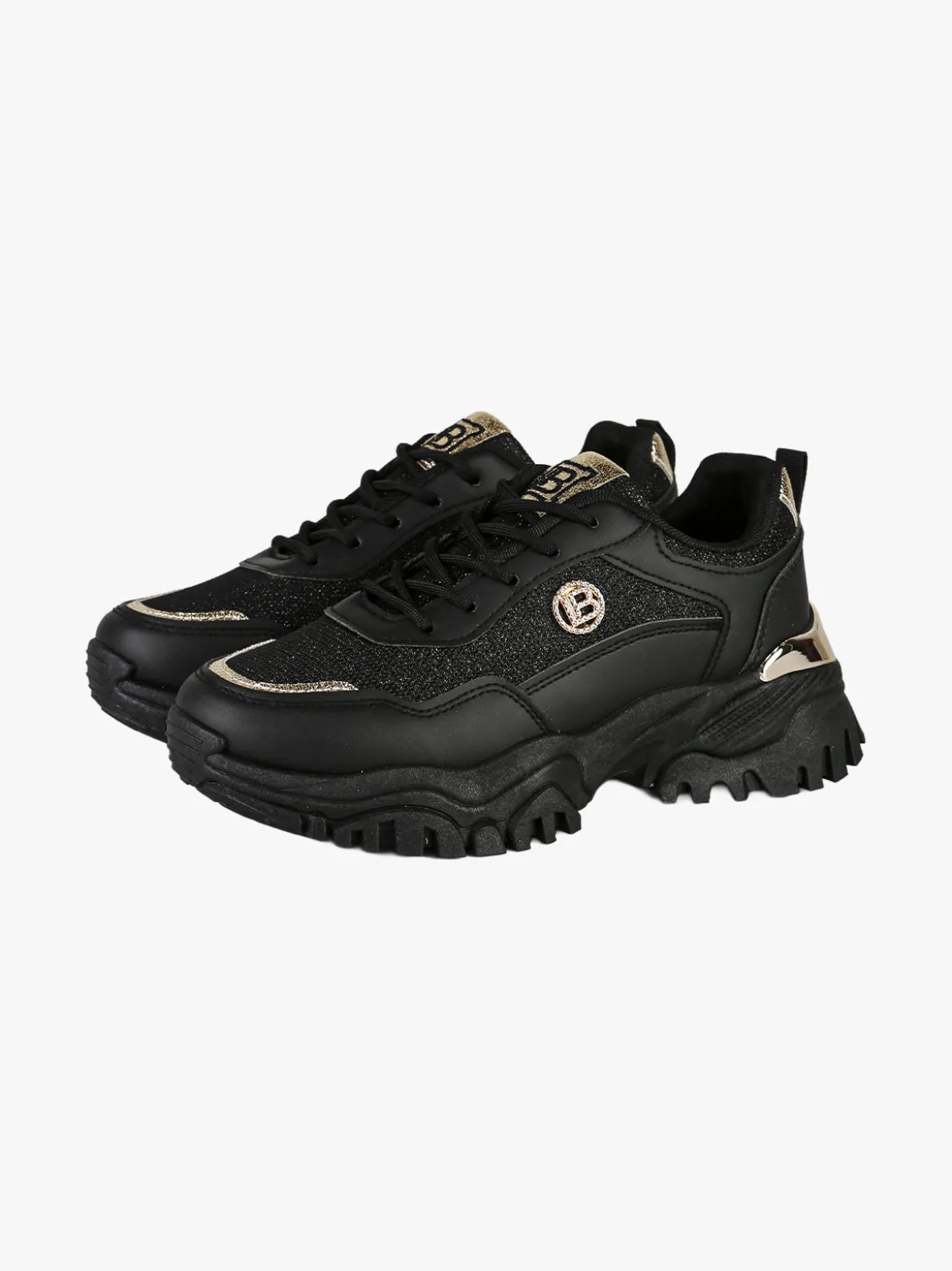 Laura Biagiotti Sneakers donna sportive lurex con suola alta - nero