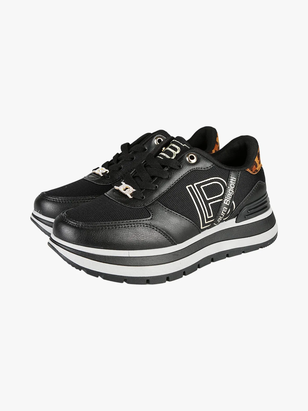 Laura Biagiotti Sneakers donna stringate con platform - nero