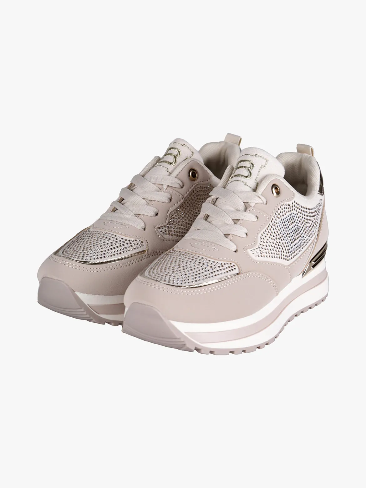 Laura Biagiotti Sneakers donna stringate con strass e platform