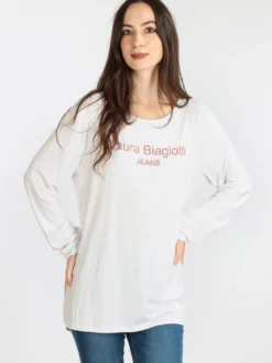 Laura Biagiotti T-shirt da donna lunga con strass