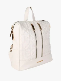 Laura Biagiotti Zaino donna in ecopelle con monogramma - panna