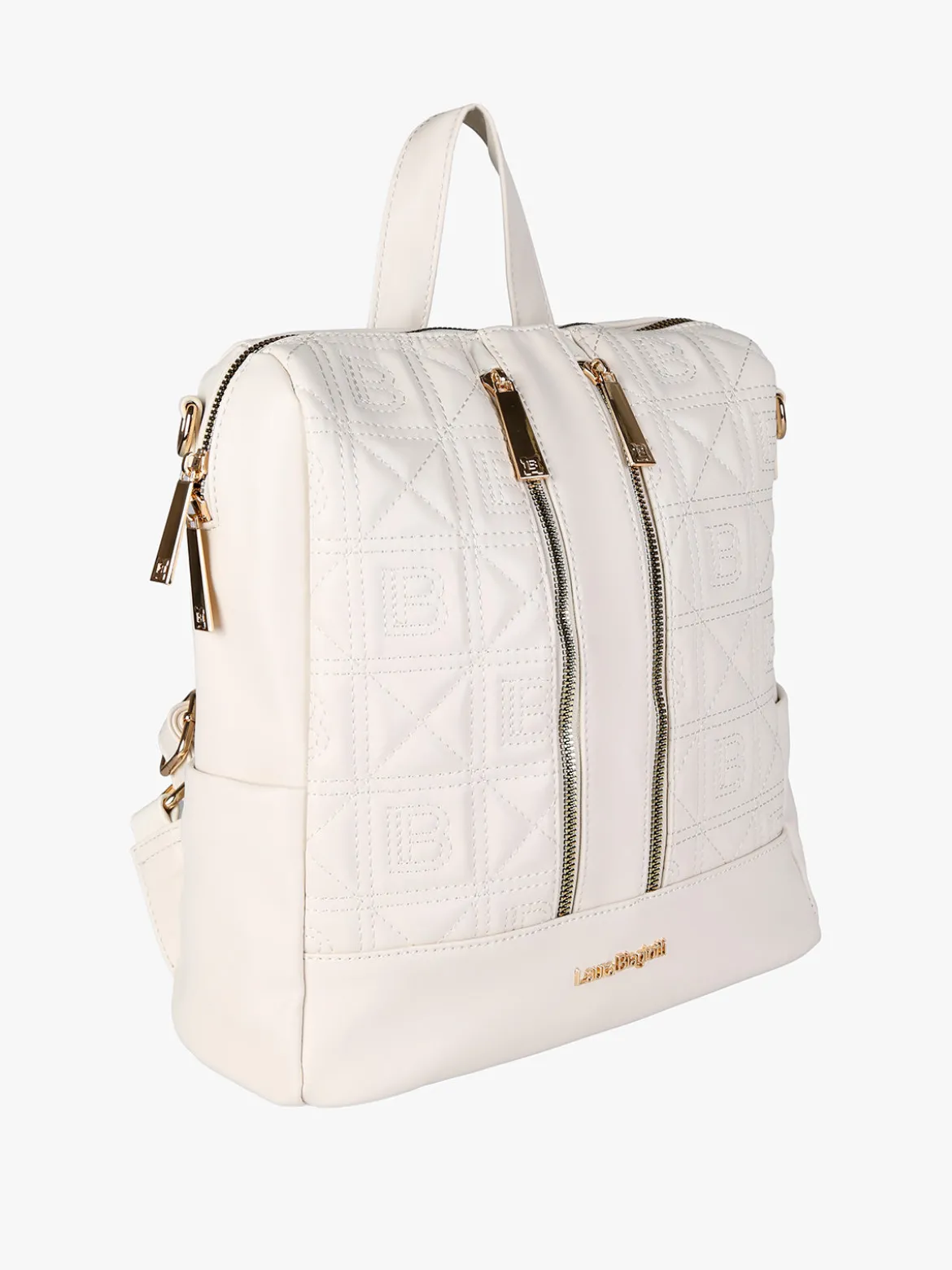 Laura Biagiotti Zaino donna in ecopelle con monogramma - panna