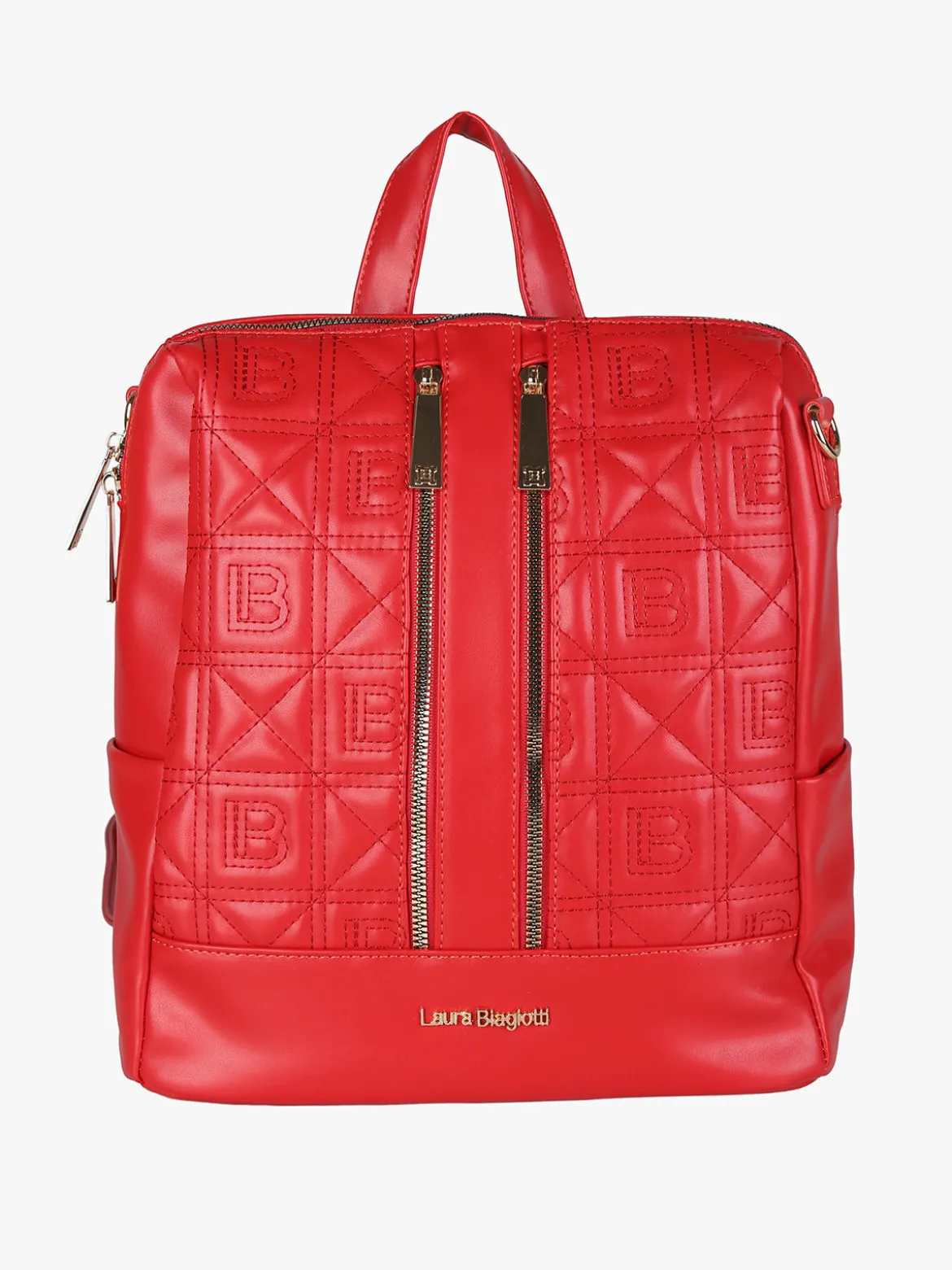 Laura Biagiotti Zaino donna in ecopelle con monogramma - rosso