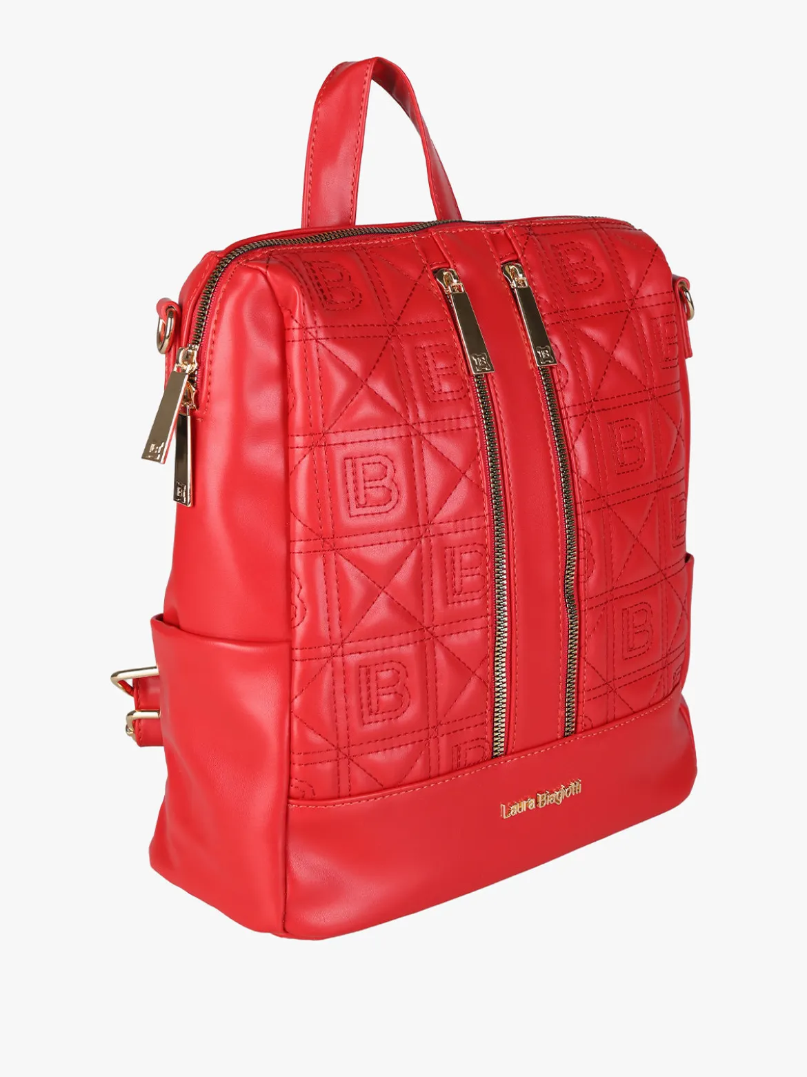 Laura Biagiotti Zaino donna in ecopelle con monogramma - rosso