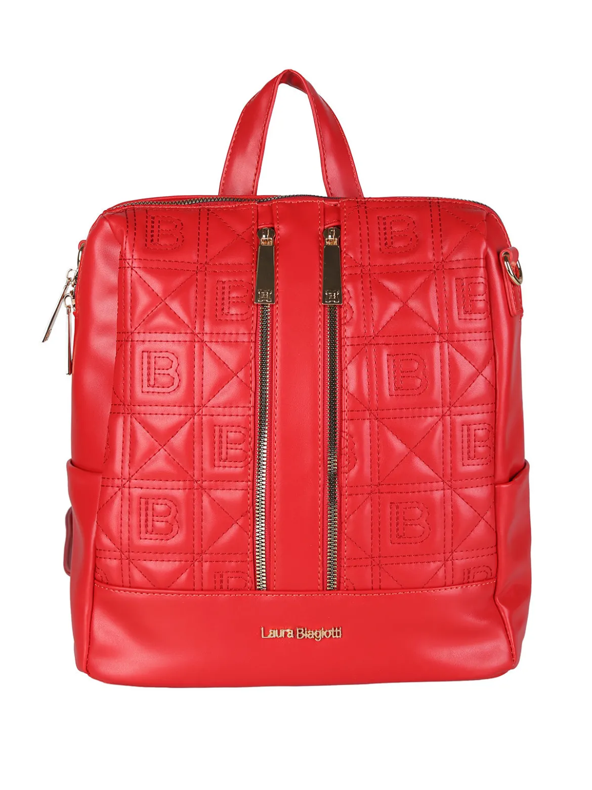 Laura Biagiotti Zaino donna in ecopelle con monogramma - rosso