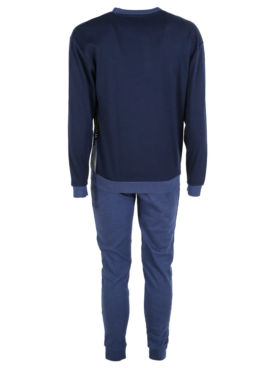 Legea Pigiama lungo da uomo in misto cotone interlock - blu