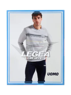 Legea Pigiama lungo da uomo in misto cotone interlock - verde