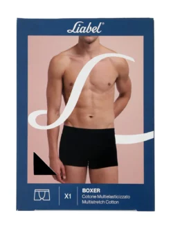 Liabel Boxer da uomo in cotone elasticizzato - nero