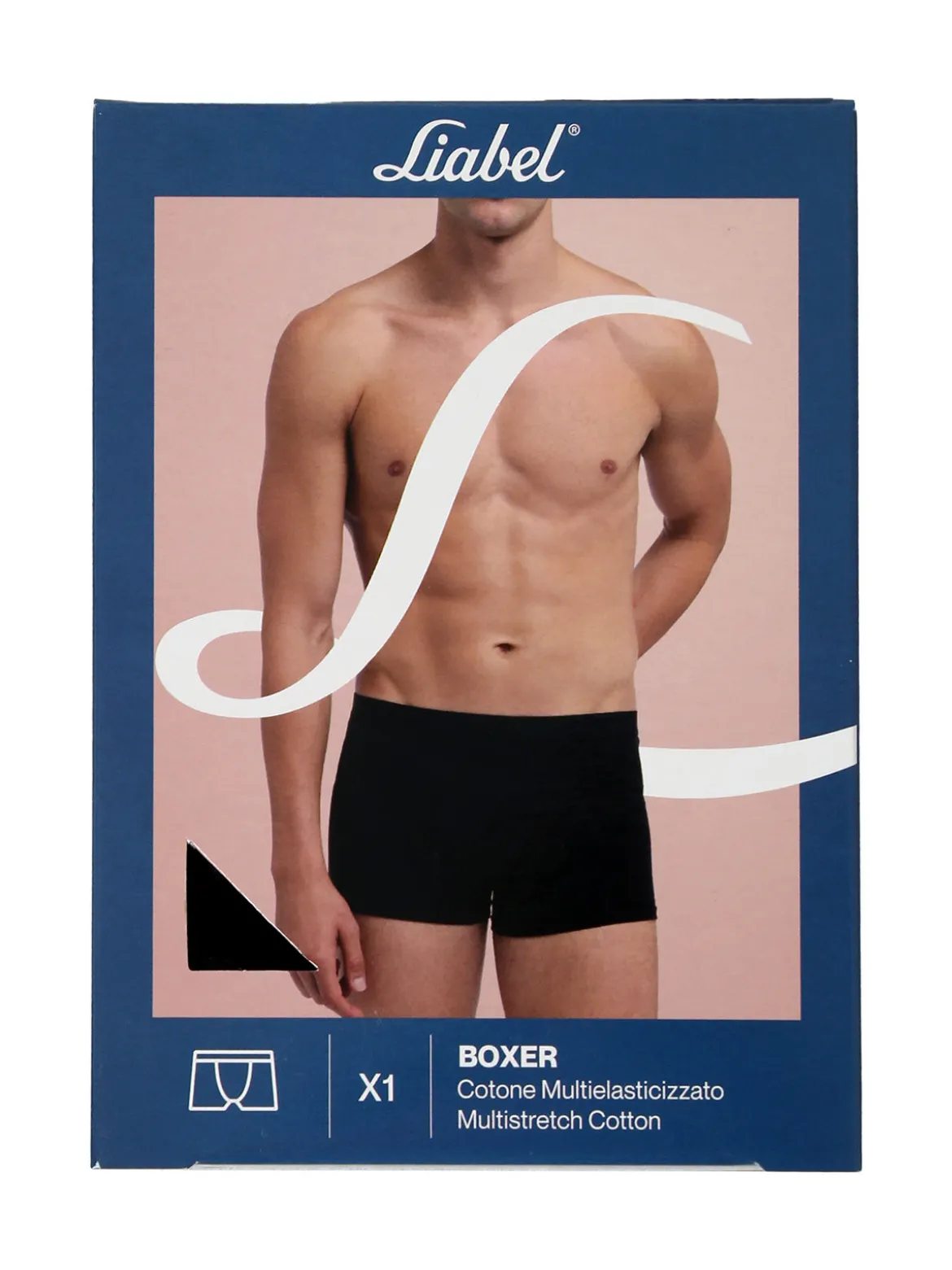 Liabel Boxer da uomo in cotone elasticizzato - nero