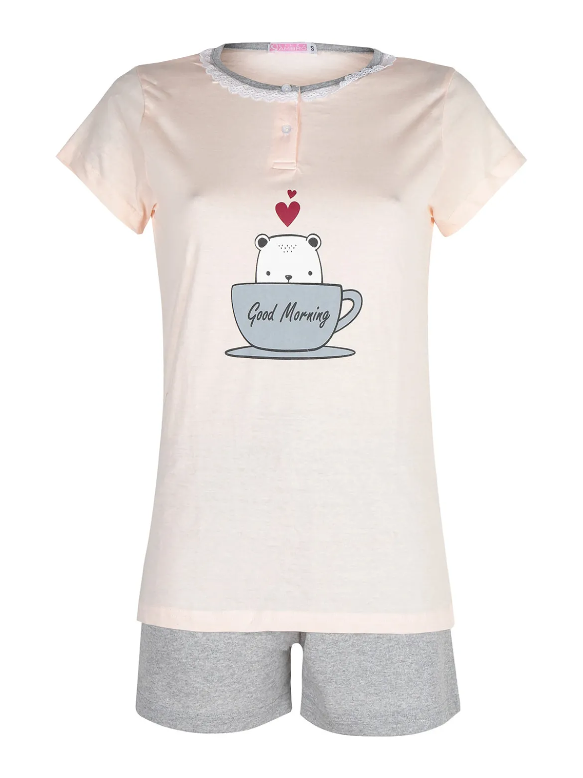 Linea Ambro Pigiama corto da donna in misto cotone