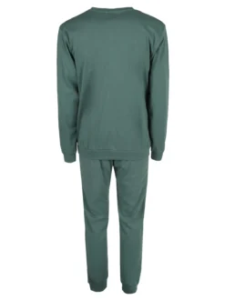 Linea Ambro Pigiama lungo da uomo in misto cotone interlock - verde