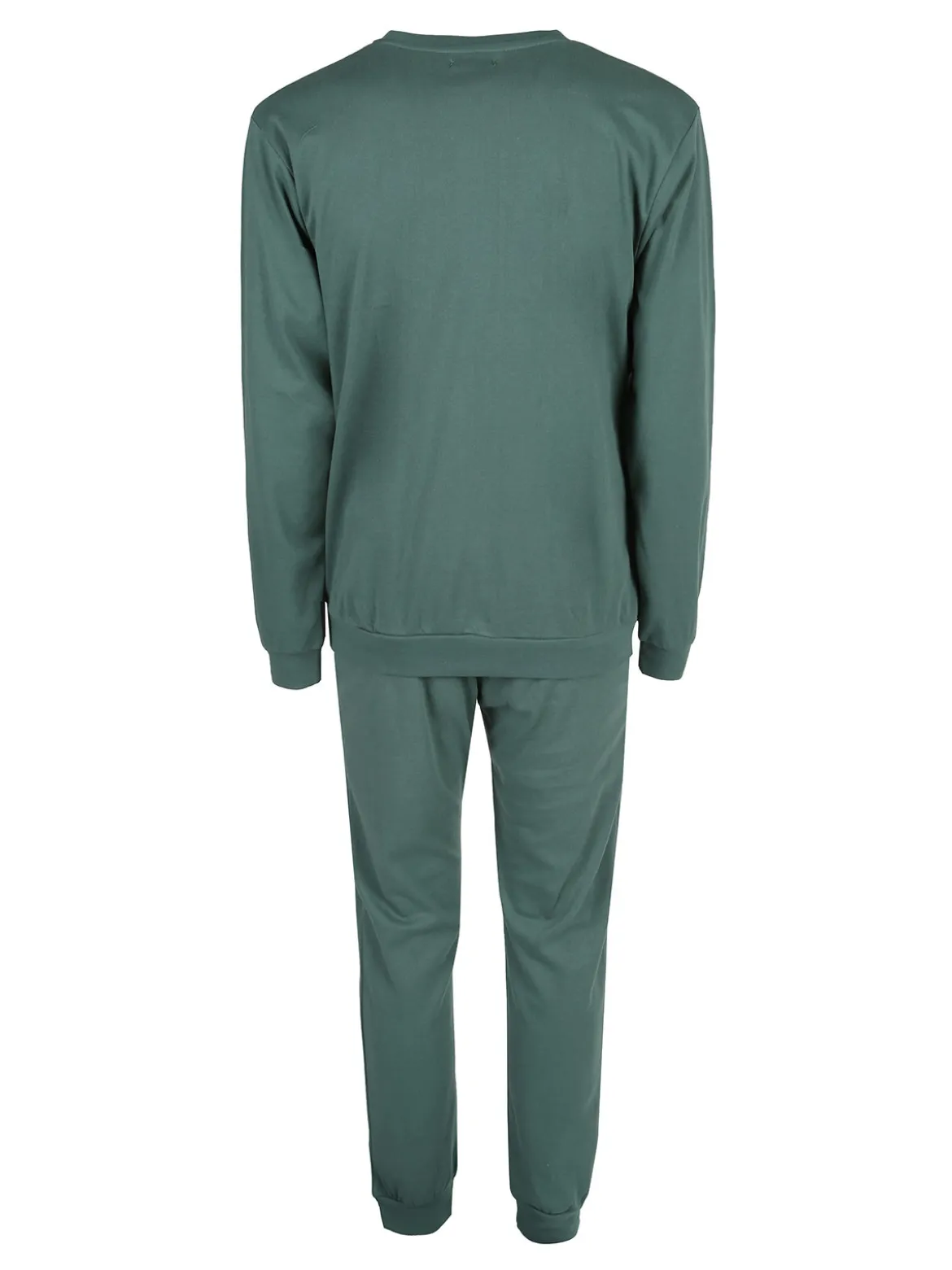 Linea Ambro Pigiama lungo da uomo in misto cotone interlock - verde
