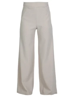 Lisa Style Pantaloni donna a gamba larga con strass
