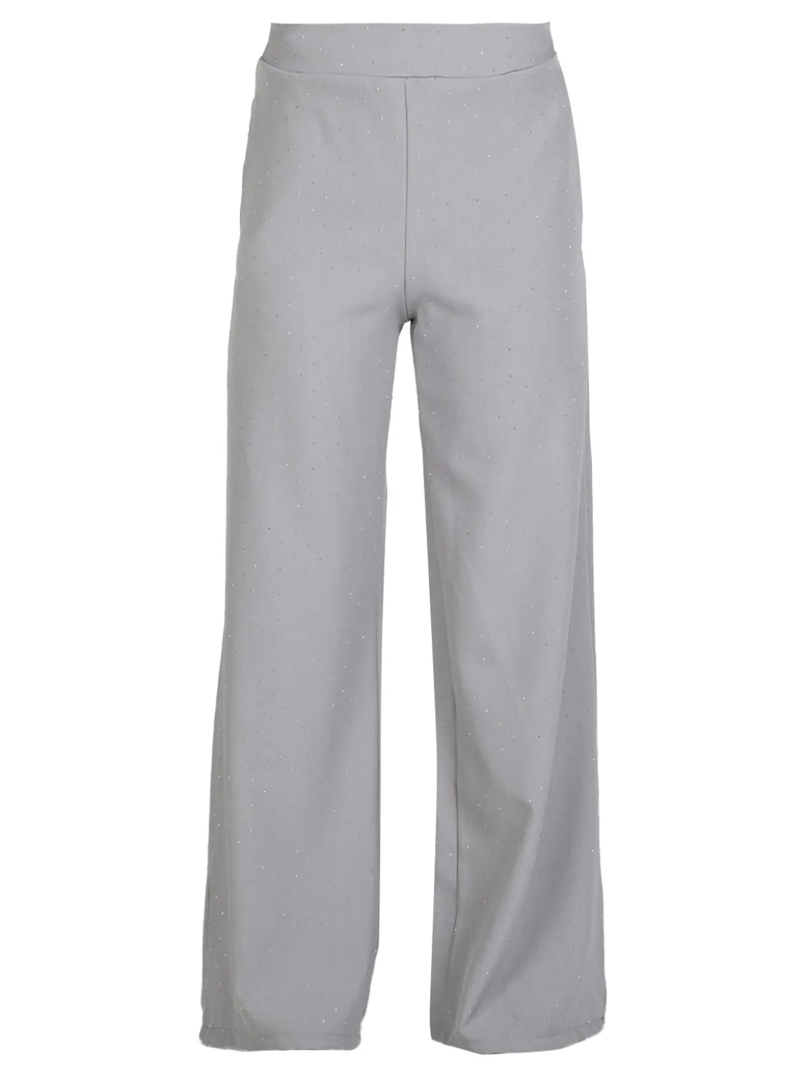 Lisa Style Pantaloni donna a gamba larga con strass