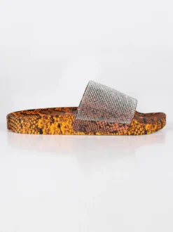 Lisa-W Ciabatte animalier con strass