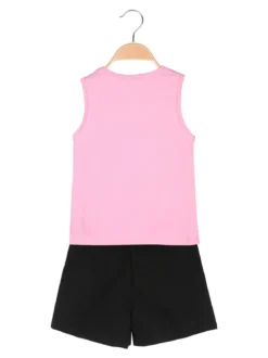 Lollitop Completo corto da bambina con canotta e shorts in cotone - rosa