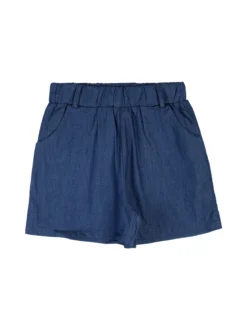 Lollitop Completo corto da bambina con t-shirt e shorts effetto jeans con cintura - azzurro