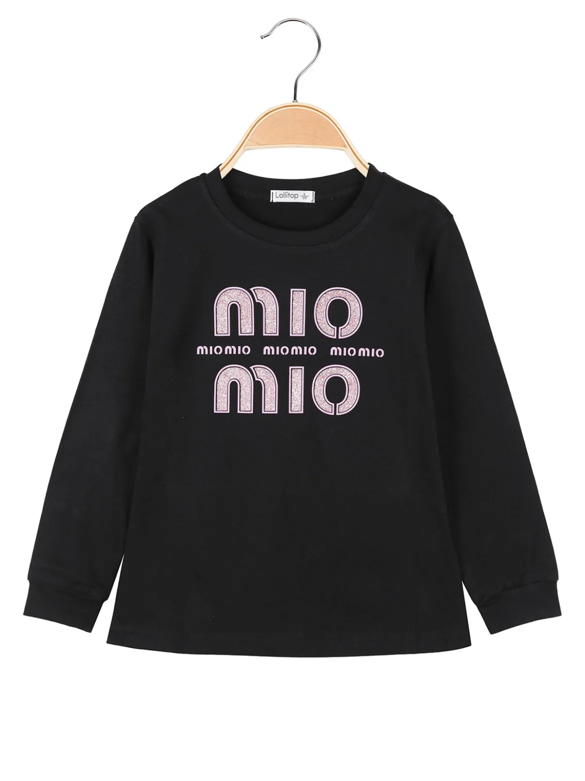 Lollitop T-shirt da ragazza a maniche lunghe - nero