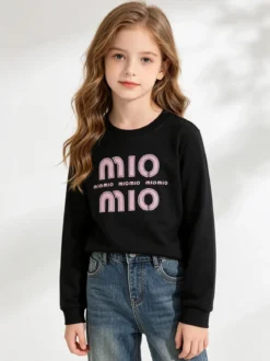Lollitop T-shirt da ragazza a maniche lunghe - nero